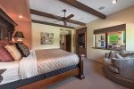 Master Bedroom Has King Bed, Large TV, Private Bath,Opens to Pool